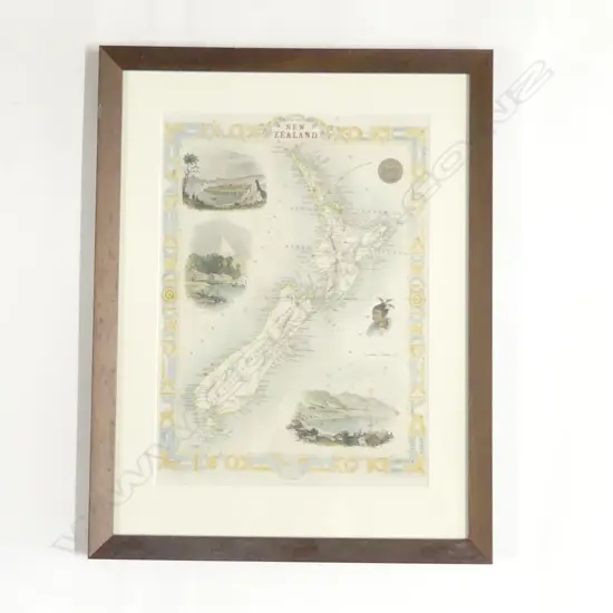 Original hand-coloured engraved map of New Zealand'